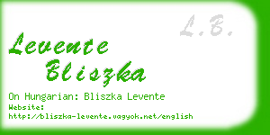 levente bliszka business card